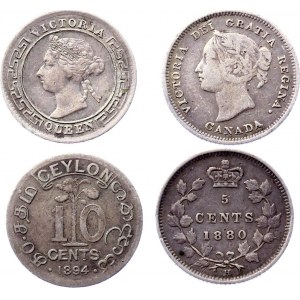 Canada & Ceylon 5 & 10 Cents 1880 - 1894