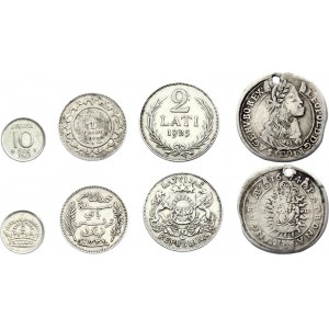 World Lot of 4 Silver Coins 1674 - 1962