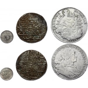 World Lot of 3 Silver Coins 1704 - 1956