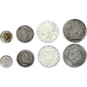 World Lot of 4 Silver Coins 1778 - 1958