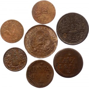 World Lot of 7 Coins 1804 - 1894