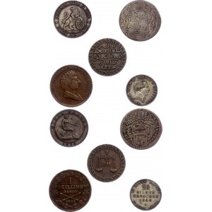 World Lot of 5 Coins 1700 - 1870
