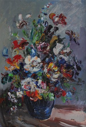 Józef Wasiołek, Kwiaty w granatowym wazonie