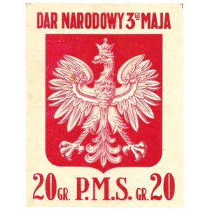 DAR National 3rd of May. 20 gr[oszy] P.M.S. [Warsaw 1918]. B. w.