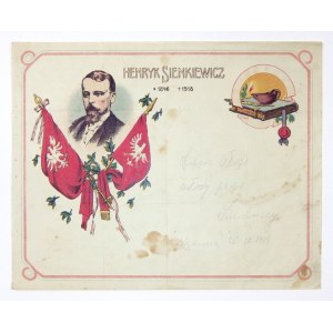 HENRYK Sienkiewicz. Druk barwny na ark. 21,2x26,5 cm.