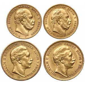 Prussia 10 and 20 mark 1873-1908 set of 4