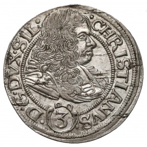 Chrystian wołowski, Brzeg, 3 krajcary 1669 - małe litery CB