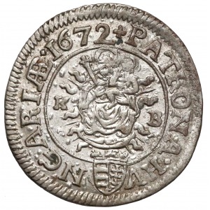 Hungary 3 Kreuzer 1672 KB