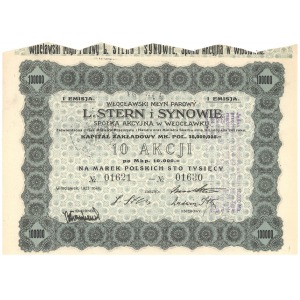 Włocławski Młyn Parowy L. STERN i SYNOWIE Em.1, 10x 10.000 mkp 1923