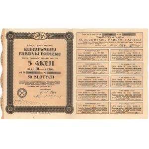 Kluczewska Fabryka Papieru, 5x 10 zł 1927