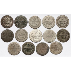 Zestaw 5 groszy 1816-1830 (14szt)