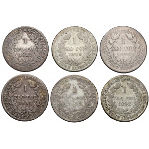 Zestaw 1 złoty 1827-1832 (6szt)