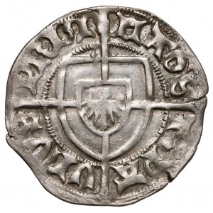 Paweł von Russdorf (1422-1441) Szeląg z kropką nad tarczami