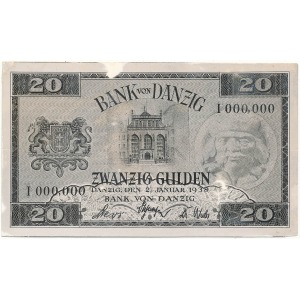 FOTO-PROJEKT awersu 20 guldenów 1938