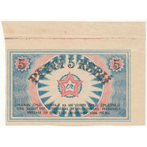 Łotwa 5 Rubli 1919 z krańca arkusza - szeroki margines 
