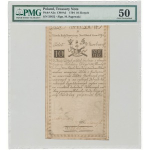 10 złotych 1794 B - znak wodny J Honig