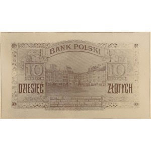 PHOTO-PROJECT of an unknown 1927 10 zł bankonote with Piłsudzki 