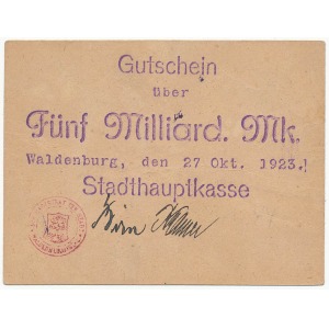 Wałbrzych (Waldenburg), 5 miliardów marek 1923