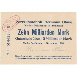 Szczawienko (Nieder Salzbrunn), Hermann Ohme 10 miliardów marek 1923