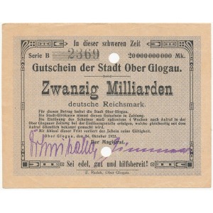 Głogówek (Ober Glogau), Magistrat 20 miliardów marek 1923 seria B