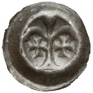 Brakteat - Arkady z krzyżami, kulka u góry (1267-1277)