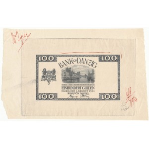 100 guldenów 1931 - druk próbny, akceptacyjny awersu
