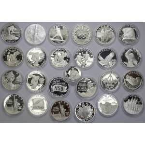 USA zestaw SREBRO - monety kolekcjonerskie (25szt)