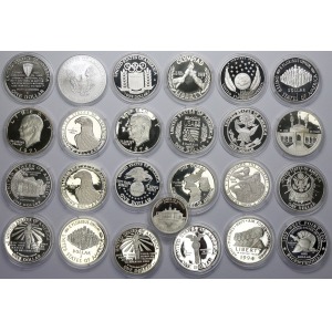 USA zestaw SREBRO - monety kolekcjonerskie (25szt)