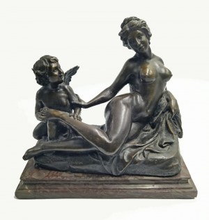 Louis GOSSIN (1846-1928), Amor miziający stópkę Wenus, ok. 1890