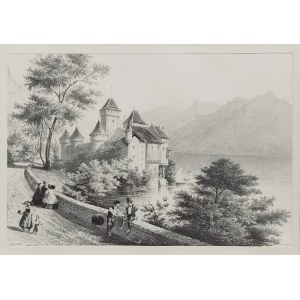 Artysta nieokreślony, XIX w., Widok Zamku Chillon nad Jeziorem Genewskim