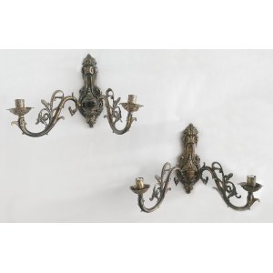 A pair of double candle sconces