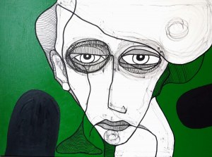 Ewelina Lochman (ur. 1978), Portret zielony, 2021
