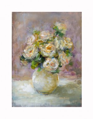 Urszula Miącz-Sobieraj, Róże w białym wazoniku, 2020