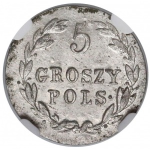 5 groszy polskich 1821 IB - NGC MS62