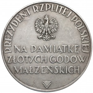 1937r. SREBRO Ignacy Mościcki / Na pamiątkę złotych godów małżeńskich