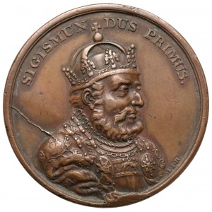 XIX-wieczna odbitka z oryginalnych stempli medalu Suity królewskiej - Zygmunt I Stary