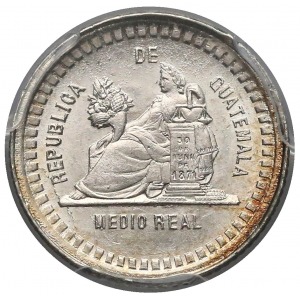 Guatemala, 1/2 real 1880-E - PCGS MS64
