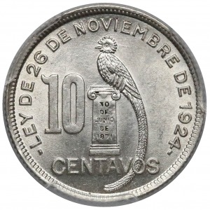 Guatemala, 10 centavos 1928 - PCGS MS63