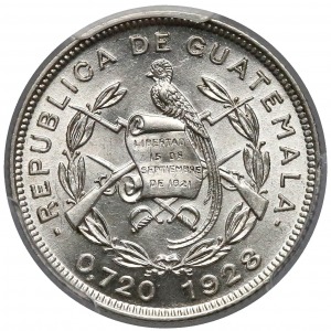 Gwatemala, 10 centavos 1928 - PCGS MS63
