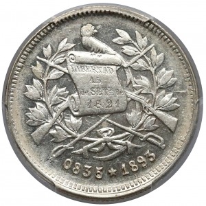 Guatemala, 25 centavos 1893 - PCGS AU58