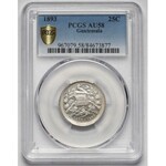 Guatemala, 25 centavos 1893 - PCGS AU58