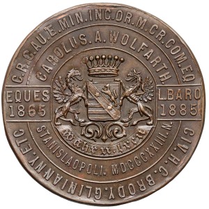 1885r. Galicja, Medalik pamiątkowy Karol Ritter von Wolfarth