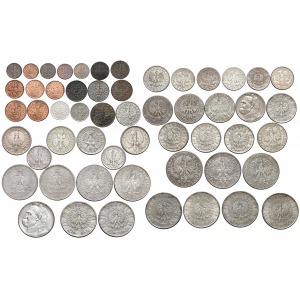 Zbiorek monet II RP - od grosza po 10 złotych (54szt)
