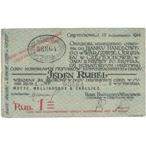 Częstochowa, Bank Handl. W-wa 1 rubel 1914