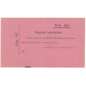 Częstochowa, Fabryka Motte... 40 kop. 1914