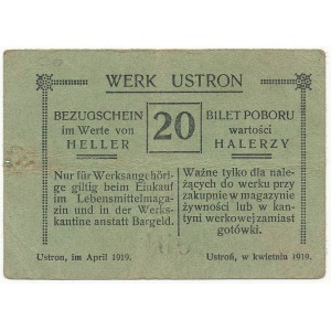Ustroń, 20 halerzy 1919