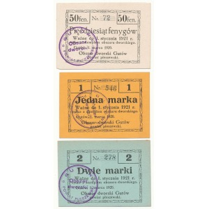 Gutów, 50 fen., 1 i 2 mk 1920 zestaw (3szt)