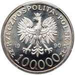 Solidarność 100.000 złotych 1990 jak lustrzanka - PCGS PR65 CAM