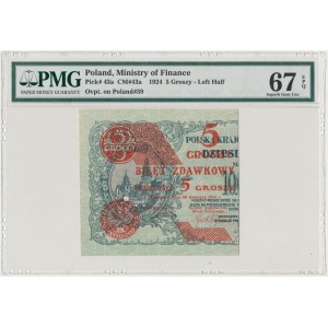 5 groszy 1924 - lewa połówka - PMG 67 EPQ