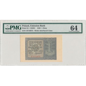 1 złoty 1940 - C - PMG 64